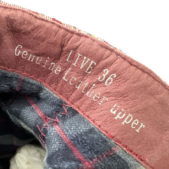 L' Artiste Spring Step Live Leather Tapestry Floral Ankle Bootie Fringe Women - Picture 11 of 15